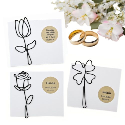 Praktikus köszönetajándék vendégeknek esküvőre - könyvjelzők