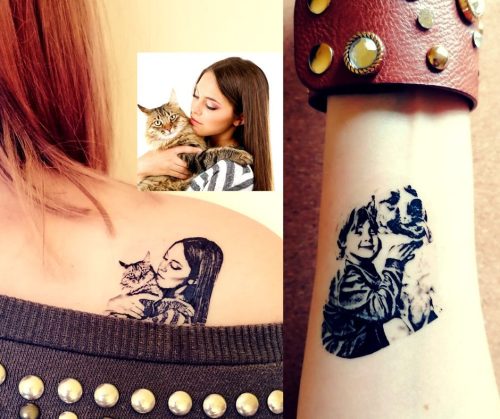 Egyedi fotós lemosható tetkók - Kutya, macska