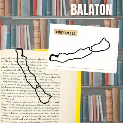 Balaton alakú könyvjelző kreatív ajándékötlet könyvmolyoknak, Balaton imádóknak, a magyar tenger szerelmeseinek