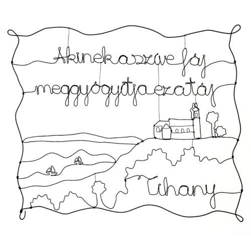 Tihany / Balaton ajándékötlet, dekoráció drótból
