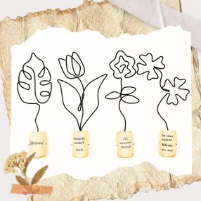 Kézműves drót virág parafadugóban ballagási búcsúajándékként