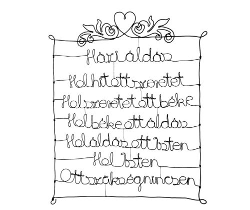 Házi áldás drótból - modern falikép
